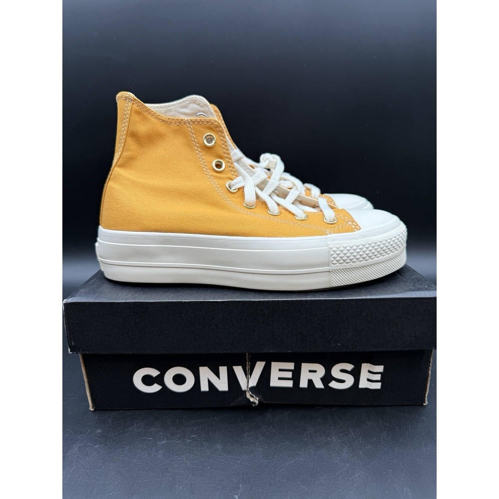 Converse Chuck Taylor All‎ Star Lift Hi Sunflower Gold Platform Sneakers 568379C